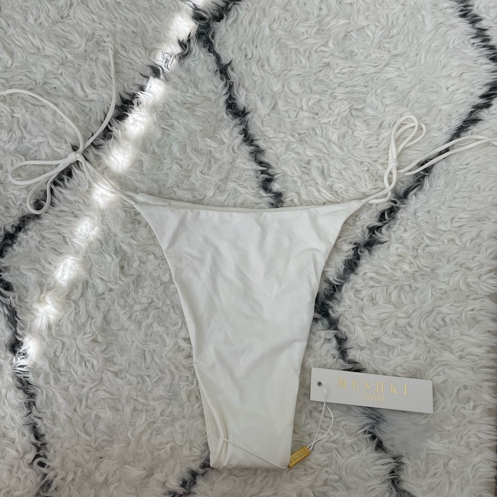 Meshki White Bikini Bottom